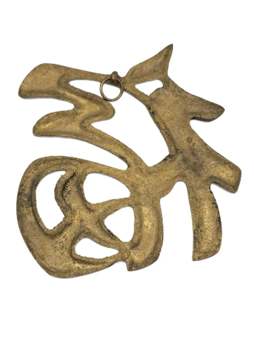 Vintage Elegant Brass Chinese Character Wall Decor Set